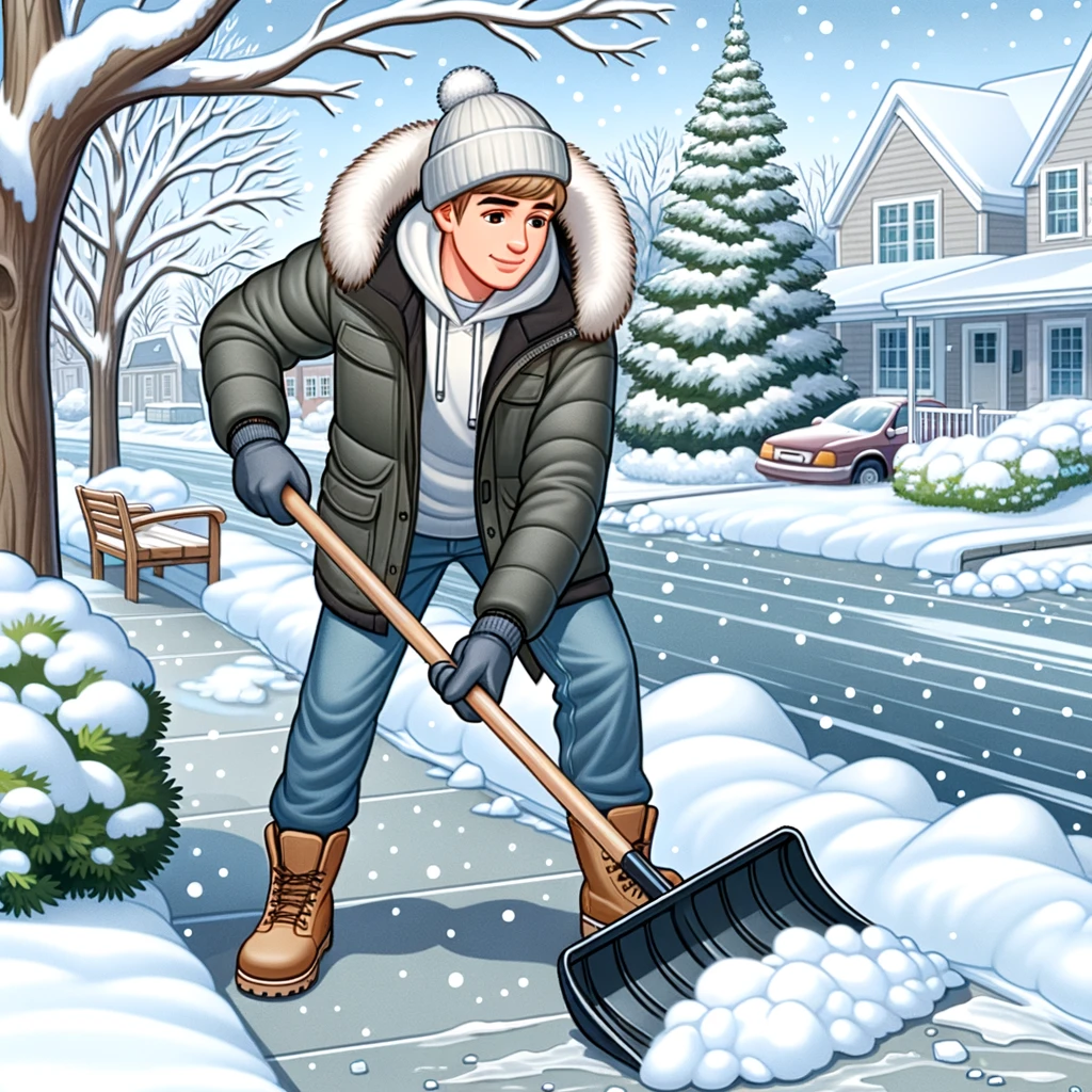 Man shoveling snow